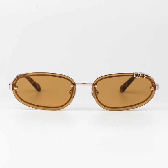 Off-White MIAMI Women Sunglasses Gold Camel Oval OERI13M MIAMI 7662 main image 5